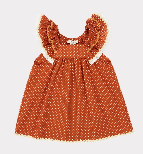 [CARAMEL]Baby Mulloway Dress - Rust Dot