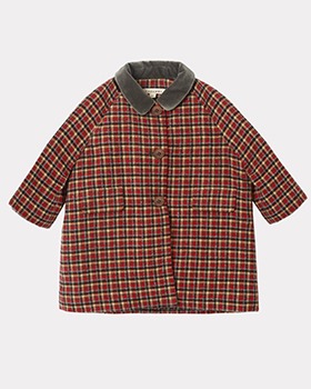 [CARAMEL]Baby Chee Coat - Red Check