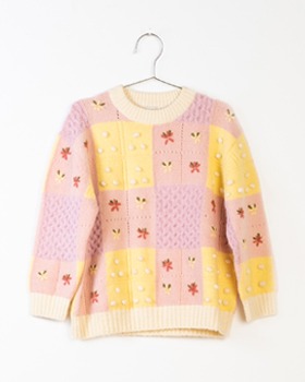 [FISH &amp; KIDS]Patchwork Sweater - Pink/Yellow