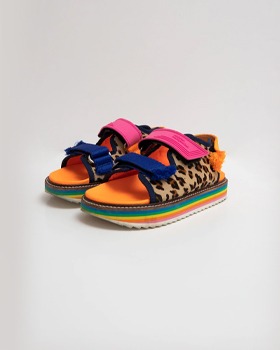 - BRAND SALE 60% -FRI - SUN[MAISON MANGOSTAN]Rainbow Sandals - Apple Leopard