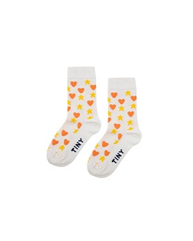 [TINYCOTTONS]Hearts Stars Medium Socks - Off White