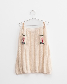 [FISH &amp; KIDS]Knit Embroidered Skirt