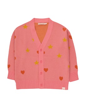 [TINYCOTTONS]Hearts Stars Cardigan - Pink