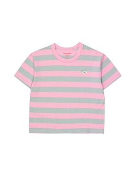 [TINYCOTTONS]Stripes Tee - Pink/Warm Grey