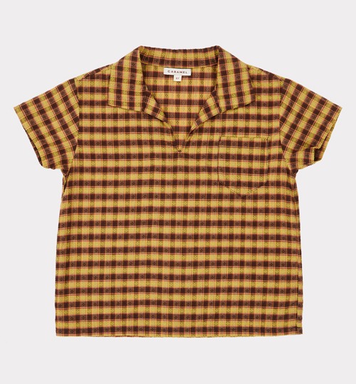 [CARAMEL]Albacore Shirt - Mustard Check