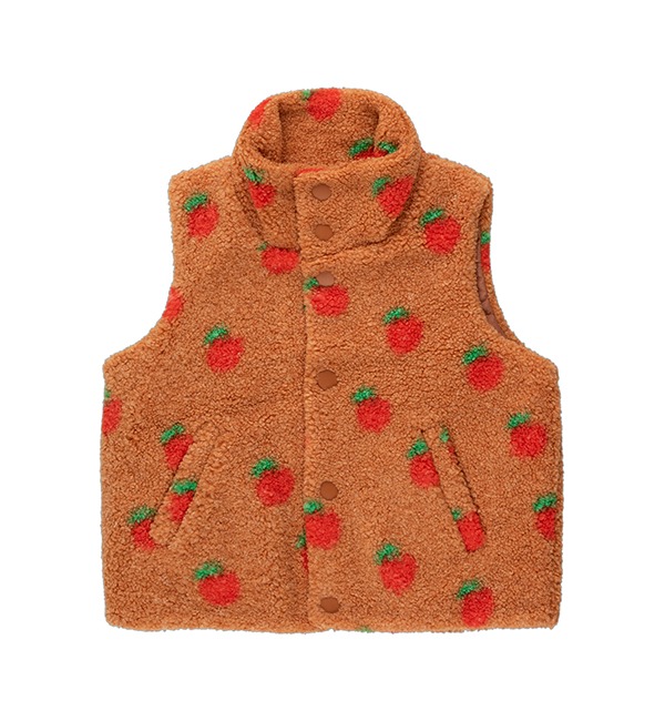 [TINYCOTTONS]Apples Sherpa Vest - Light Brown