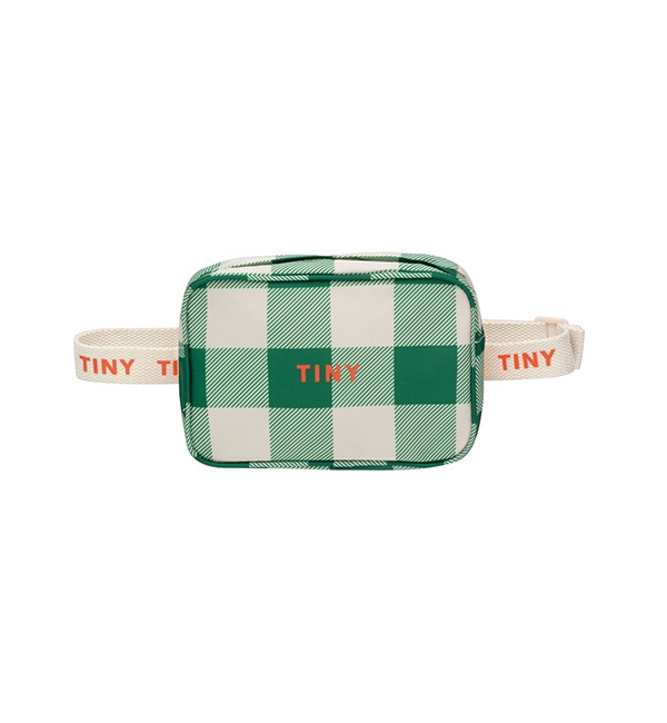 [TINYCOTTONS]Check Fanny Bag - Light Cream/Pine Green