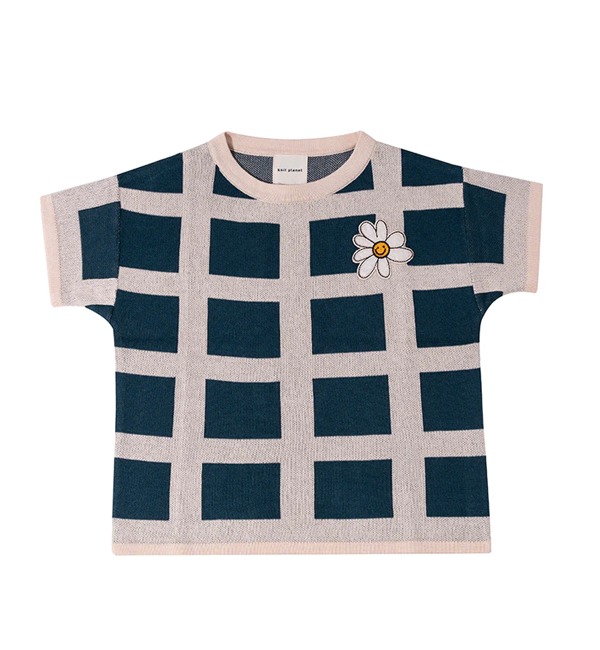 [KNIT PLANET]Squares Knit - Navy