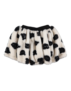 [CRLNBSMNS]Printed Mini Skirt - Teddy Black