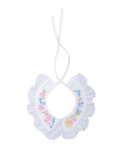 [PAADE MODE]Cotton Collar Ruffles with Embroidery White