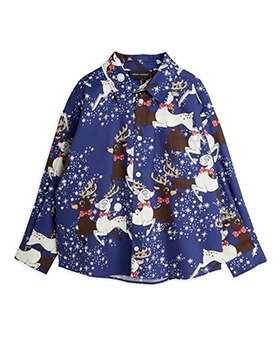 [MINI RODINI]Reindeer Woven Shirt - 2212016060