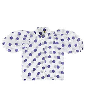 [CRLNBSMNS]Puff Sleeve Shirt - Dot Blue
