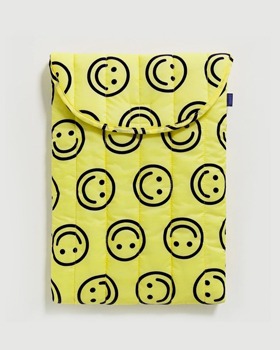 [BAGGU]Puffy Laptop Sleeve 16&quot; - Yellow Happy