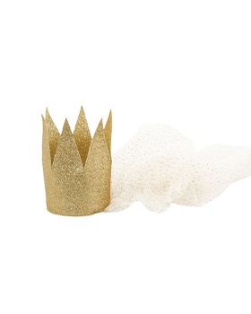[MOUCHE PARIS]Crown - Gold With Tulle Veil