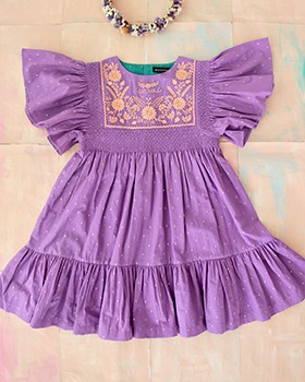 [BONJOUR]New Rosalie Dress - Purple Gold Dot