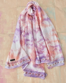 [BONJOUR]Tie Dye Pareo Scarf - Light Violet