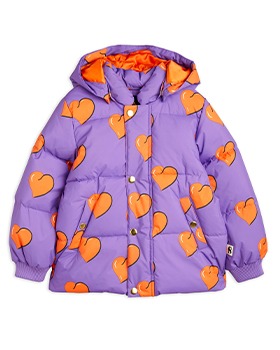 [MINI RODINI]Hearts Puffer Jacket - Purple -2271011345