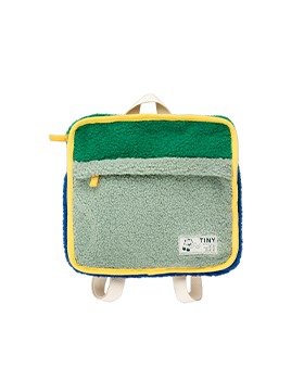 [TINYCOTTONS]Color Block Sherpa Toddler Backpack - Sage