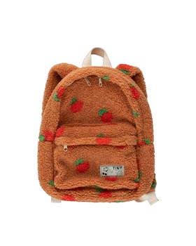 [TINYCOTTONS]Apples Sherpa Backpack - Light Brown