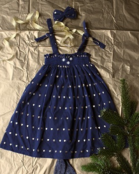 CHRISTMAS CAPSULE[BONJOUR]Long Skirt Dress - Indigo