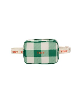 [TINYCOTTONS]Check Fanny Bag - Light Cream/Pine Green