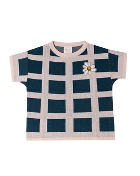 [KNIT PLANET]Squares Knit - Navy