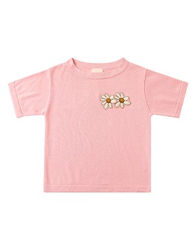 [KNIT PLANET]Floret T-shirt - Pink