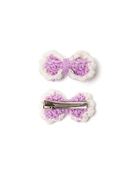 [KNIT PLANET]Crochet Hair Clips - Lilac