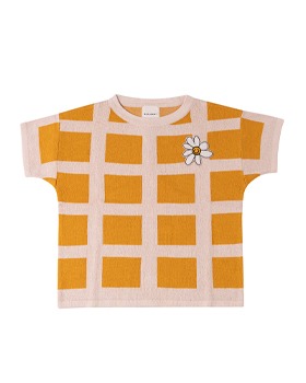 [KNIT PLANET]Squares Knit - Mustard