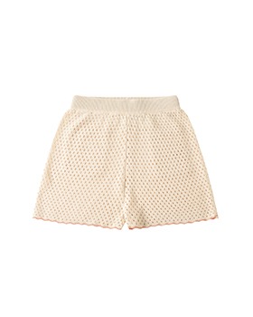 [KNIT PLANET]Crochet Seaside Shorts - Cream/Orange