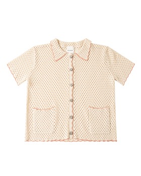 [KNIT PLANET]Crochet Seaside Top - Cream/Orange