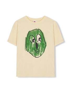 [FRESH DINOSAURS]Happy Face Green T-Shirt