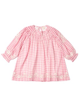 [LALI KIDS]Tulip Dress - Pink Picnic Plaid