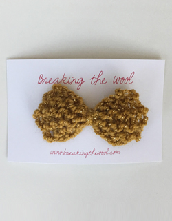[BREAKING THE WOOL]Bow Hair Clip - Gold Glitter