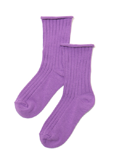 [SHOP# SOCKS]Rib Basic Socks - Violet